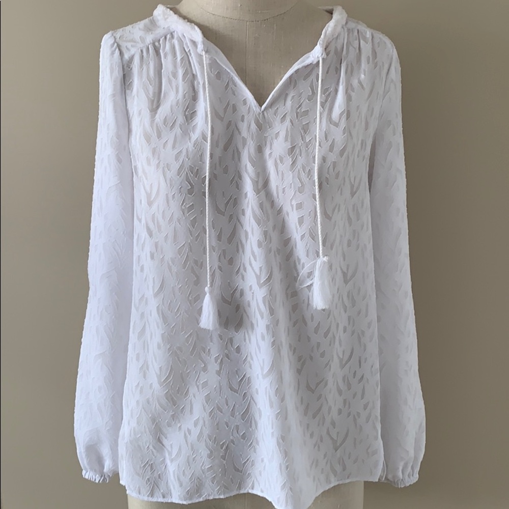 Tahari white blouse
